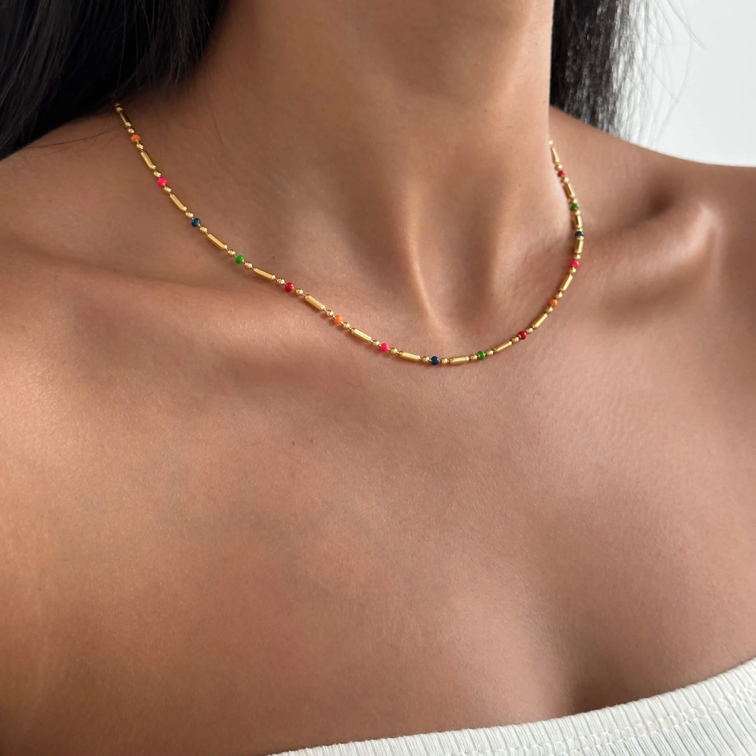 Elsie Rainbow Bead Necklace 2 Elsie Rainbow Bead Necklace - Image 2