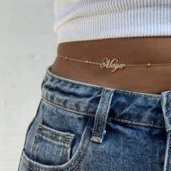 Cali Custom Name Belly Chain 23 Cali Custom Name Belly Chain -Prya Store PRYA CaliSphereBellyChain 1