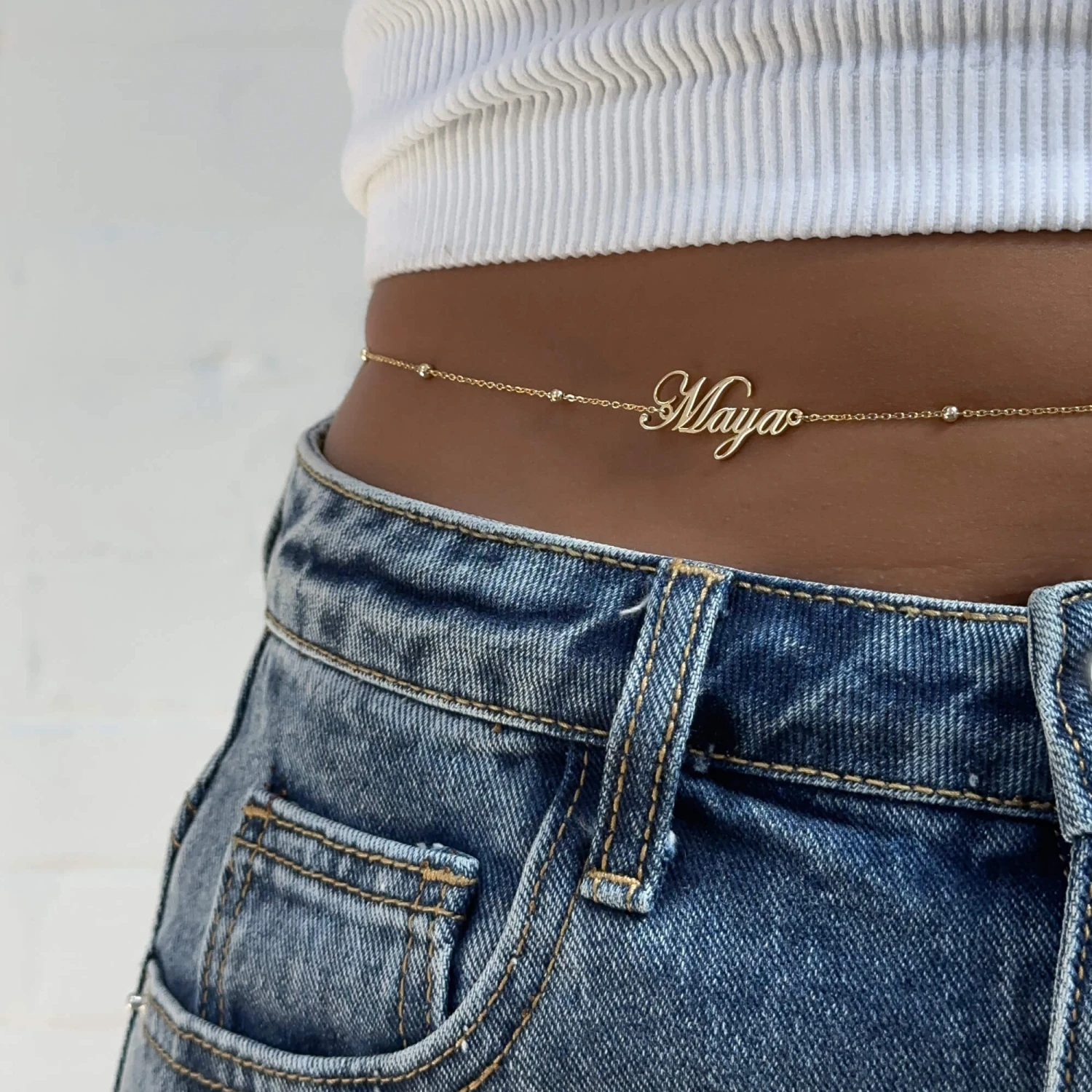 Cali Custom Name Belly Chain 12 Cali Custom Name Belly Chain - Image 12
