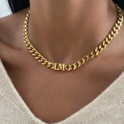 Initial Choker Necklace 18 Initial Choker Necklace -Prya Store PRYA Doubleinitialnecklace bracelet 1