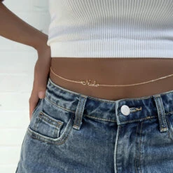 London Custom Name Belly Chain 23 London Custom Name Belly Chain -Prya Store PRYA LondonClassicBellyChain 2