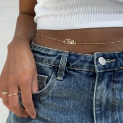 London Custom Name Belly Chain 25 London Custom Name Belly Chain -Prya Store PRYA LondonSphereBellyChain