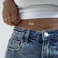 Miami Custom Name Belly Chain -Prya Store PRYA MiamiClassicBellyChain