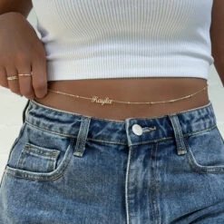 Miami Custom Name Belly Chain -Prya Store PRYA MiamiSphereBellyChain