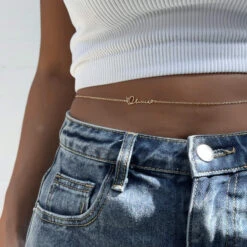 Selina Custom Name Belly Chain 22 Selina Custom Name Belly Chain -Prya Store PRYA SelinaClassicBellyChain 5