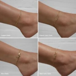 Manhattan Custom Name Anklet -Prya Store PRYAAnkletchainstyleguidesmall