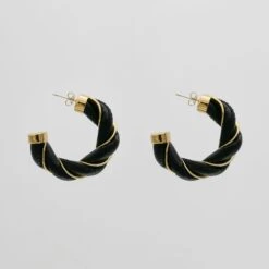 Chloe Leather Earrings -Prya Store PRYACUSTOMNAMENECKLACE 1380048