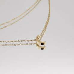 Celine Layered Moon Necklace -Prya Store PRYACUSTOMNAMENECKLACE 1390326