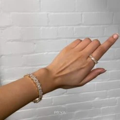 Jada Baguette CZ Bracelet Thick| Gold -Prya Store PRYAJADABRACELETGLD