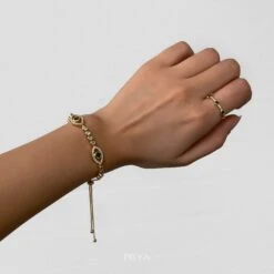 Lila Horus Eye Bracelet| Gold -Prya Store PRYALilaHourusEyeBracelet