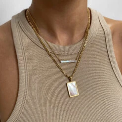 Saraya Opal Tablet Necklace 14 Saraya Opal Tablet Necklace -Prya Store PRYANECKLACE 10