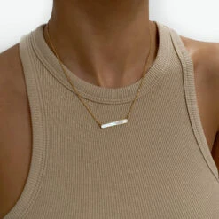 Amaya Opal Bar Necklace 20 Amaya Opal Bar Necklace -Prya Store PRYANECKLACE 8