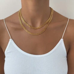 Double Link Curb Chain | Gold -Prya Store PRYANecklace 28