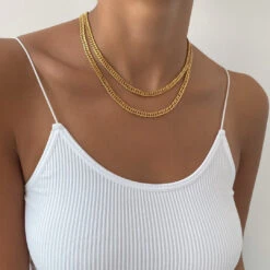 Double Link Curb Chain | Gold -Prya Store PRYANecklace 29