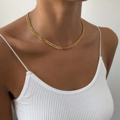 Double Link Curb Chain | Gold -Prya Store PRYANecklace 30