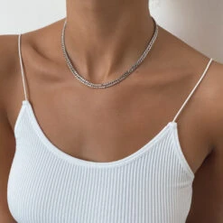 Double Link Curb Chain | Silver -Prya Store PRYANecklace 50