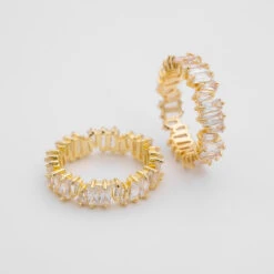 Jada Baguette Cut CZ Ring | Gold -Prya Store PRYANecklace 63