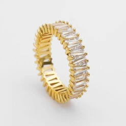 Anna Baguette Cut CZ Ring | Gold -Prya Store PRYANecklace 91