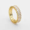 Anna Baguette Cut CZ Ring | Gold