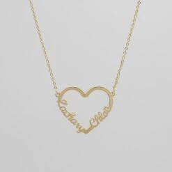 Heart Double Name Necklace -Prya Store PRYAPERSONALISEDNECKLACE 056