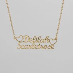 Double Name Heart Necklace