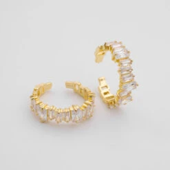 Jada Baguette Cut CZ Adjustable Ring | Gold -Prya Store PRYARING2