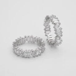 Jada Baguette Cut CZ Ring | Silver