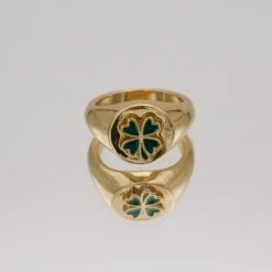 Four Leaf Clover Signet Ring -Prya Store PRYAnecklace 1380176