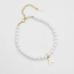 Classic Pearl Initial Anklet