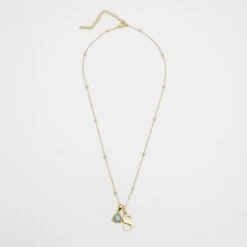 Kayla Initial & Birthstone Necklace -Prya Store PersonlisedInitial BirthstoneNecklace 4