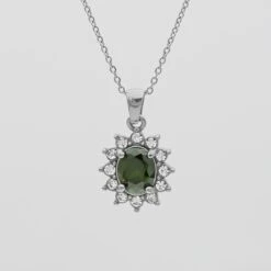 Phoebe Gemstone Necklace -Prya Store PhoebeGemstoneNecklace Emerald 02 PRYA 18 2