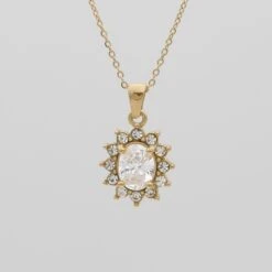 Phoebe Gemstone Necklace -Prya Store Phoebe Gemstone Necklace Clear 01 PRYA