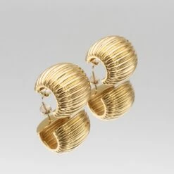 Raisa Ribbed Earrings -Prya Store Raisaearrring1 gold PRYA
