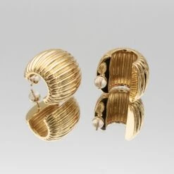 Raisa Ribbed Earrings -Prya Store Raisaearrring3 gold PRYA