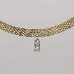 Raya Thick Necklace -Prya Store RayaNecklace Studio Gold Clear 01 PRYA