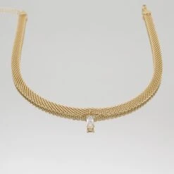 Raya Thick Necklace -Prya Store RayaNecklace Studio Gold Clear 03 PRYA