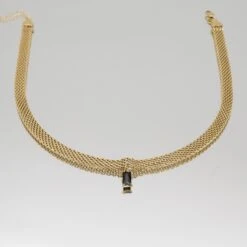 Raya Thick Necklace -Prya Store RayaNecklace Studio Gold Onyx 01 PRYA