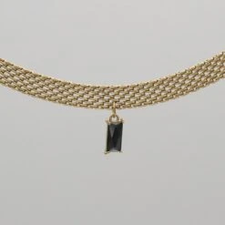 Raya Thick Necklace -Prya Store RayaNecklace Studio Gold Onyx 03 PRYA
