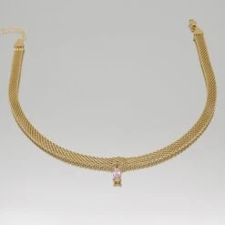 Raya Thick Necklace -Prya Store RayaNecklace Studio Gold Ruby 01 PRYA
