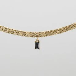 Raya Thin Necklace 21 Raya Thin Necklace -Prya Store RayaThinNecklace Studio Gold Onyx 02 PRYA