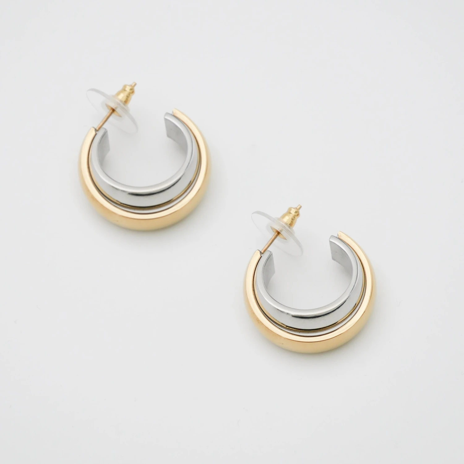 Rina Two Tone Earrings 2 Rina Two Tone Earrings - Image 2