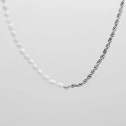 Prya Online Store -Prya Store Rope PearlNecklace Studio SIlver 03 PRYA