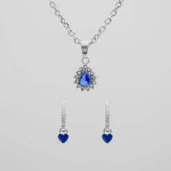 Zayla & Gabby Sapphire Set -Prya Store Sapphire NavyZyla HuggiesSetSilver