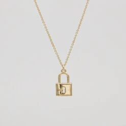 Sarai CZ Lock Necklace -Prya Store SaraiLockNecklace G 3 PRYA