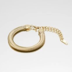 Herringbone Bracelet -Prya Store Skylachunkysnakebracelet Gold 01 PRYA