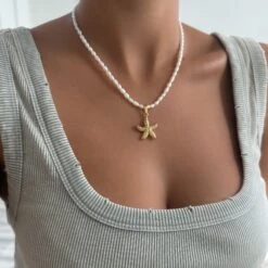 Ariel Starfish Pearl Necklace -Prya Store Starfish