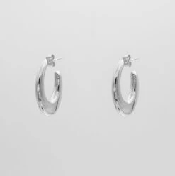 Thea Hoop Earrings -Prya Store TheaEarringSideSilver