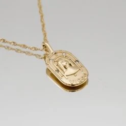 Zodiac Tarot Card Necklace -Prya Store VirgoZodiacTarotCardNecklace Gold 02 PRYA