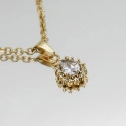 Zayla Gemstone Necklace 33 Zayla Gemstone Necklace -Prya Store ZaylaGemstoneNecklace Clear 03 PRYA