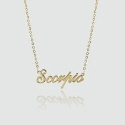 Zodiac Name Necklace 35 Zodiac Name Necklace -Prya Store ZodiacNameNecklace Scorpio Gold